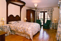 Tyddyn Mawr Guesthouse's luxurious downstairs bedroom with access to the patio